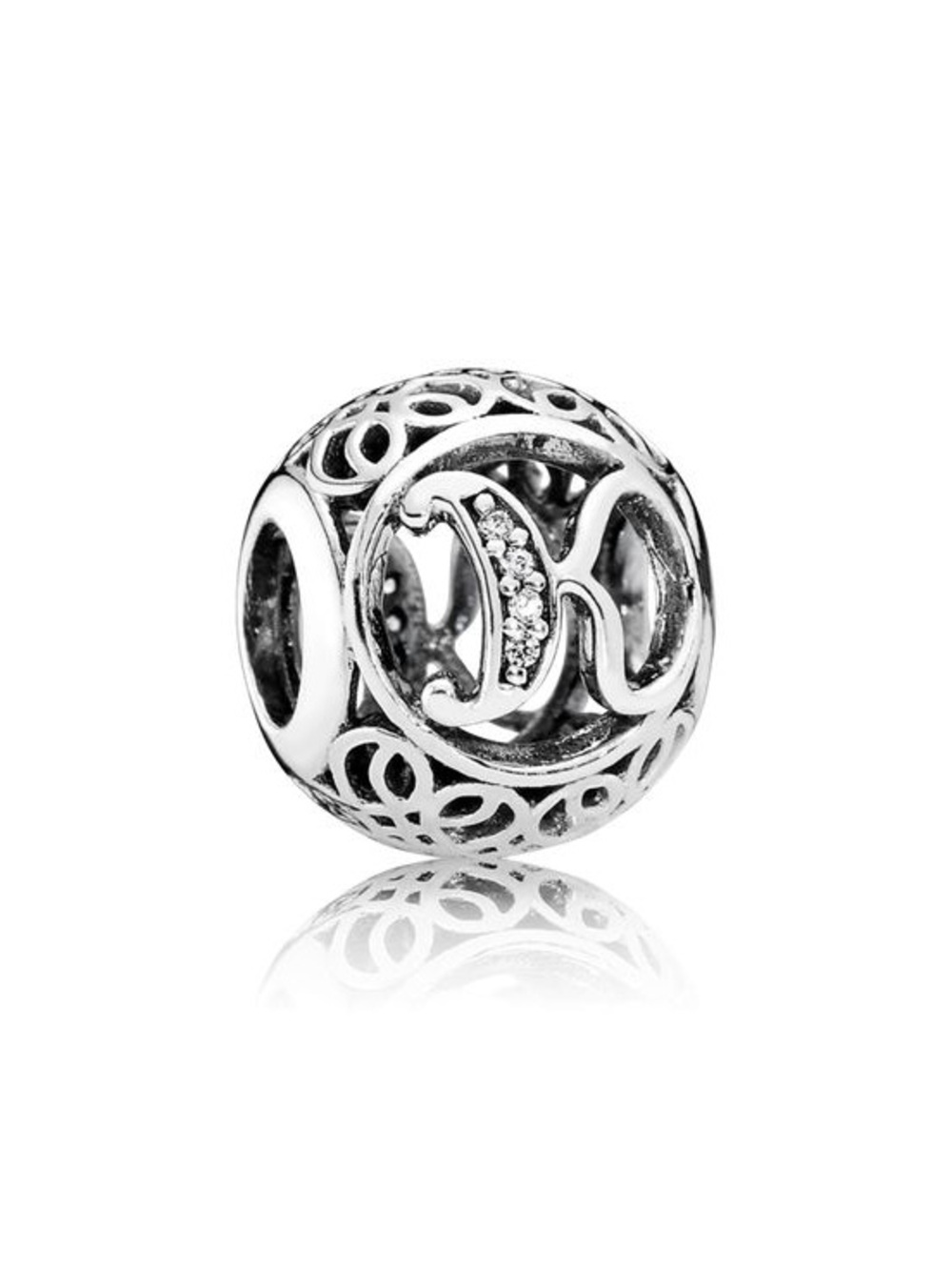 Retired Pandora Vintage Letter K Charm